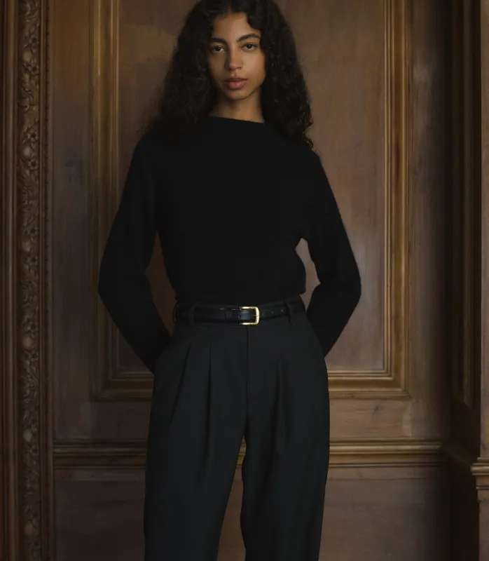 MAIRE CASHMERE SWEATER -- BLACK sold by Doen