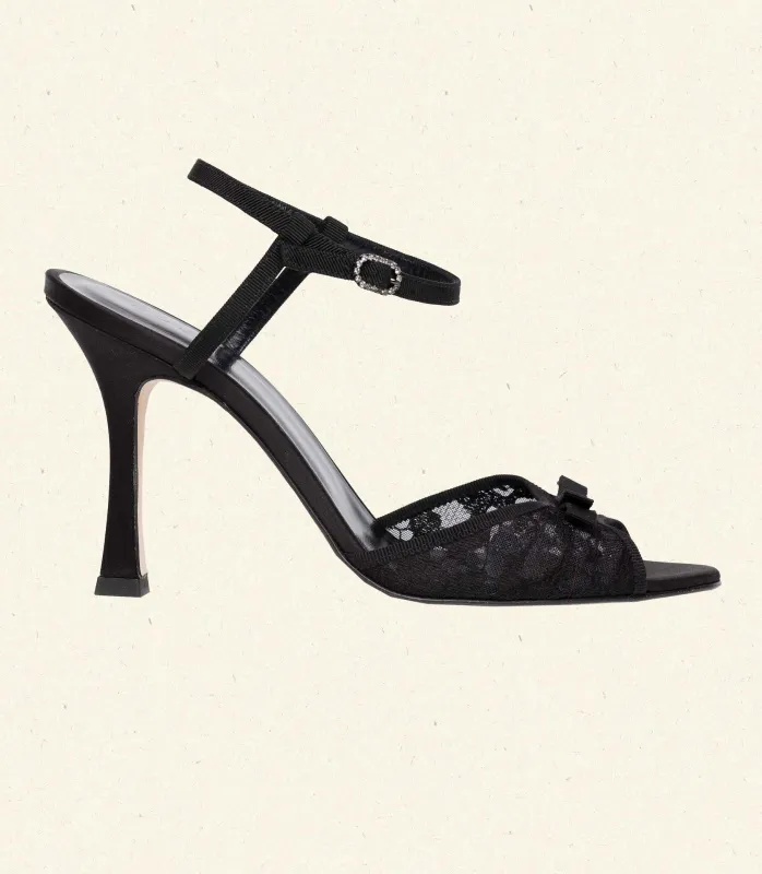 ARIANNA HIGH HEEL -- BLACK LACE sold by Doen
