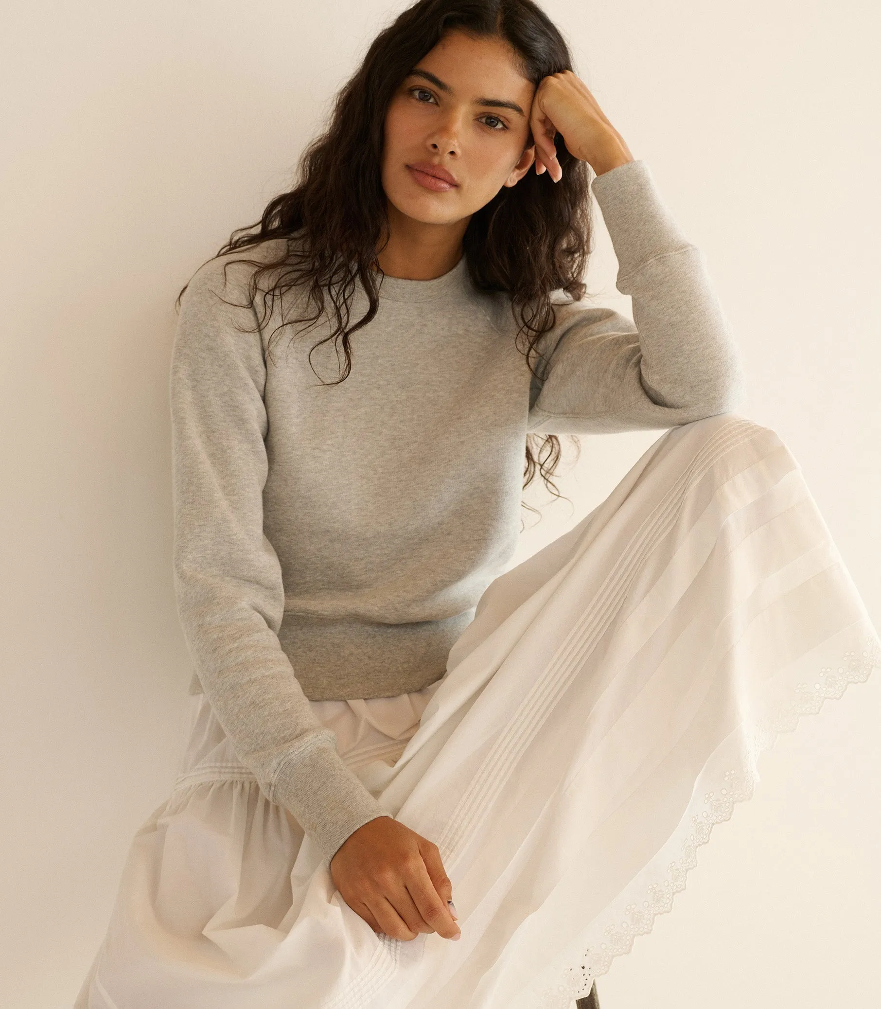 VELMA SWEATSHIRT -- HEATHER GREY sold by Doen product image thumbnail 3