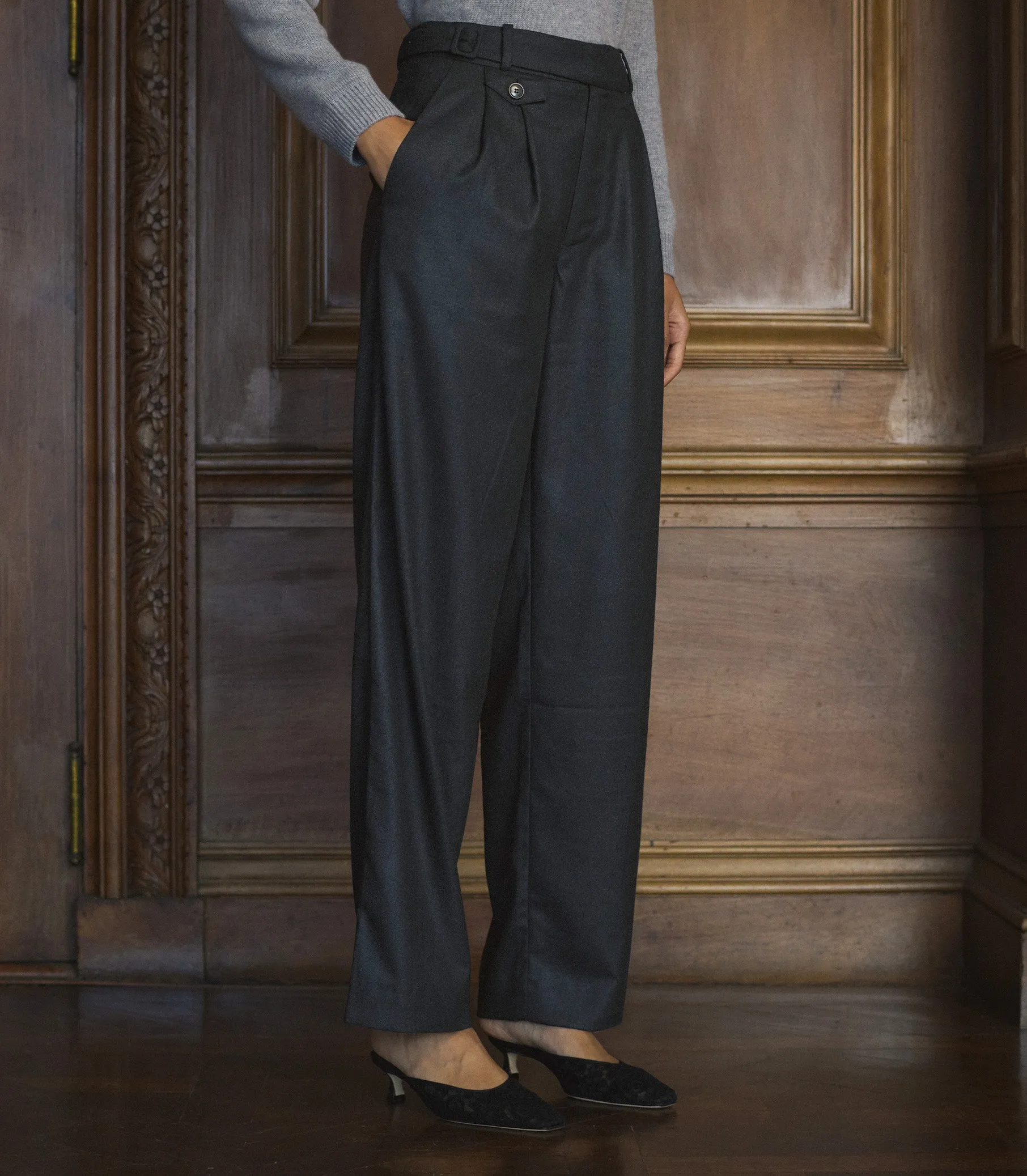 GRIFFIN PANT -- DARK CHARCOAL sold by Doen