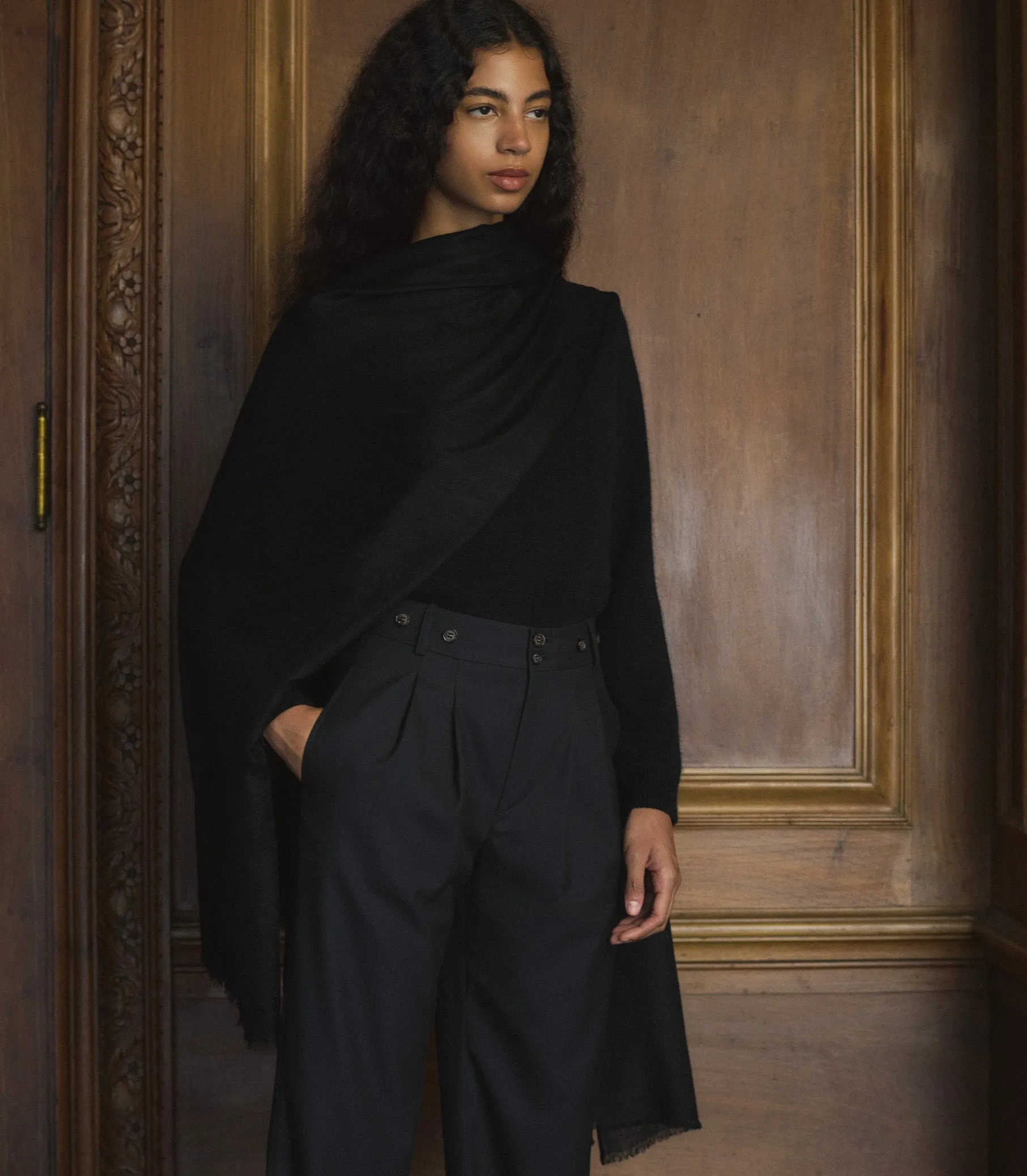 PASHMINA SCARF -- BLACK sold by Doen product image thumbnail 2
