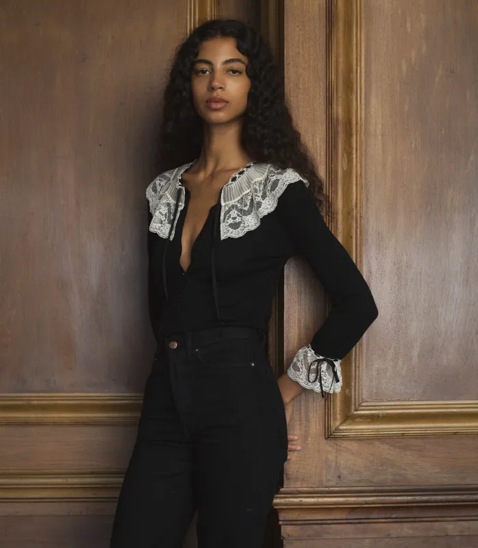 EMILIENNE CARDIGAN -- BLACK sold by Doen