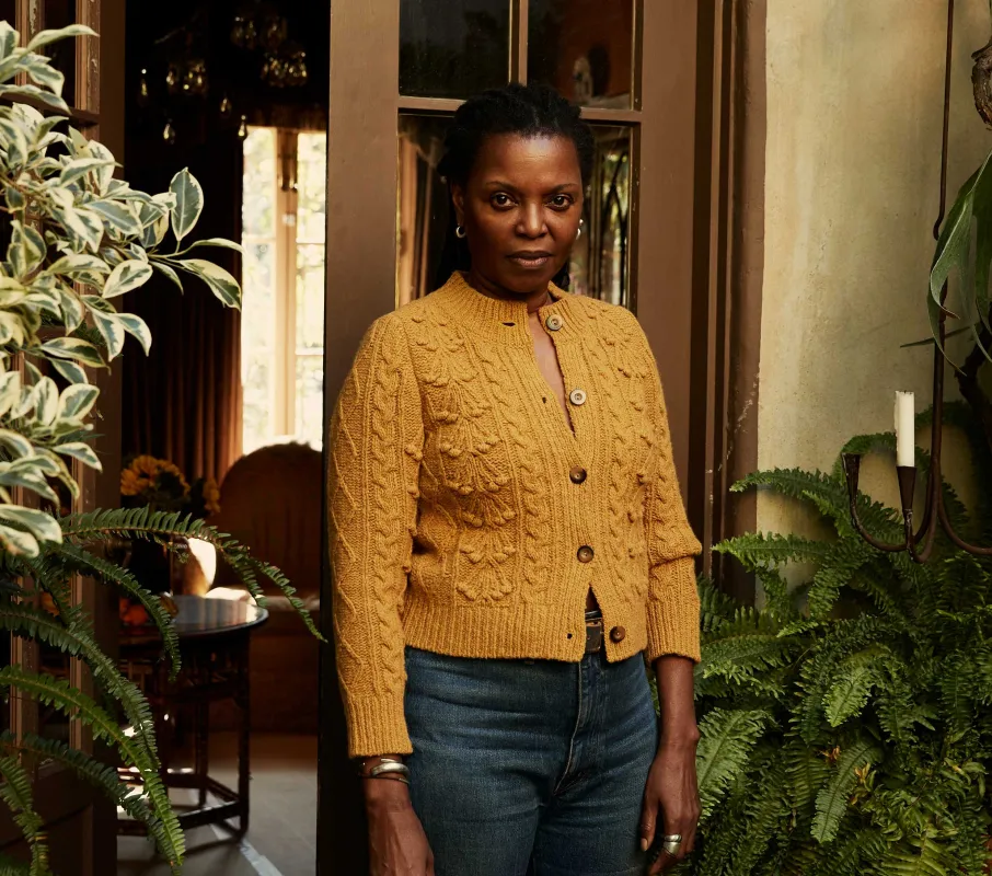 HMD -- VERONA CARDIGAN SWEATER -- MUSTARD sold by Doen