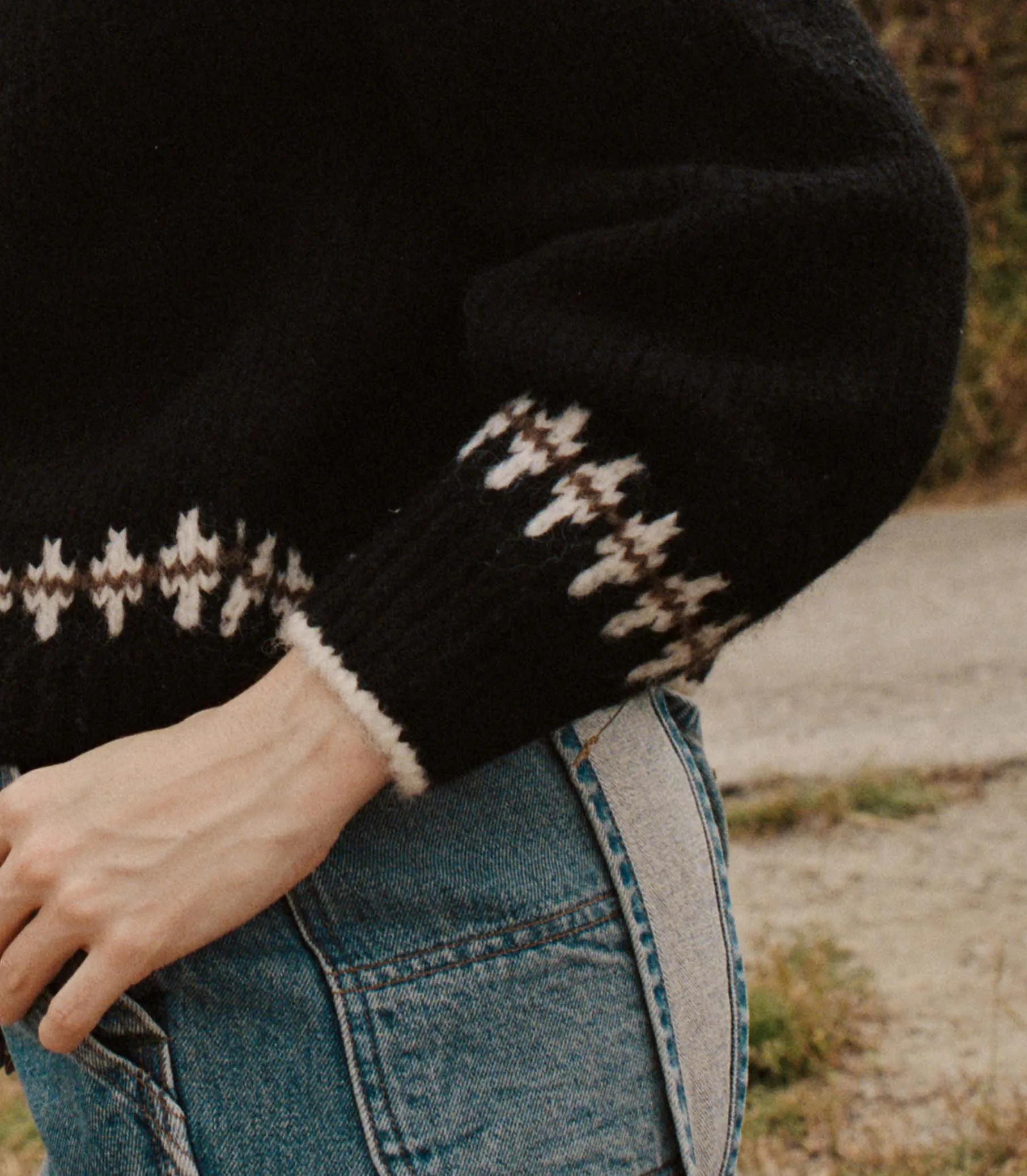 HMD -- CLARKE CARDIGAN -- OLYMPIA BLACK FAIRISLE sold by Doen product image thumbnail 3
