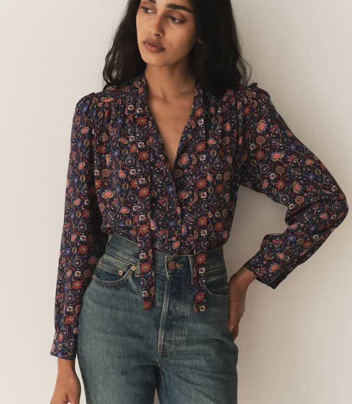 HMD -- JOSSELINE TOP -- MIDNIGHT RIVIERA MEDALLION sold by Doen