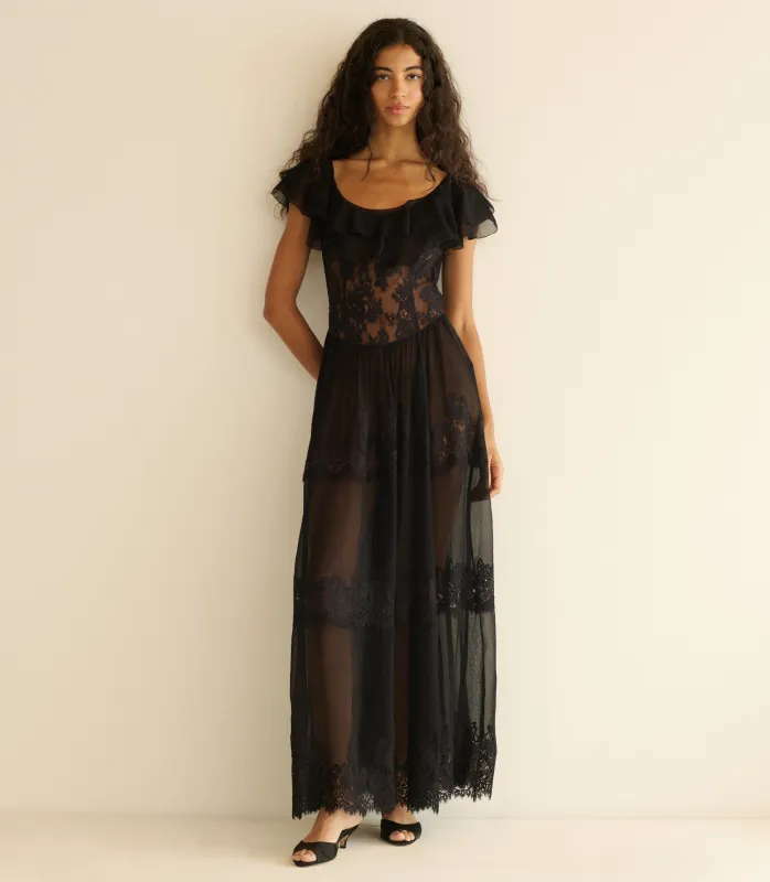 JOYELLE DRESS -- BLACK sold by Doen