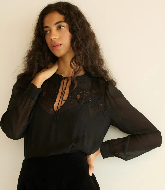 LIORA TOP -- BLACK sold by Doen