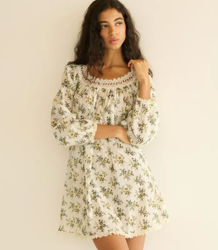 DONELLE NIGHTGOWN -- CRÈME FLEUR DU PALAIS made by Doen