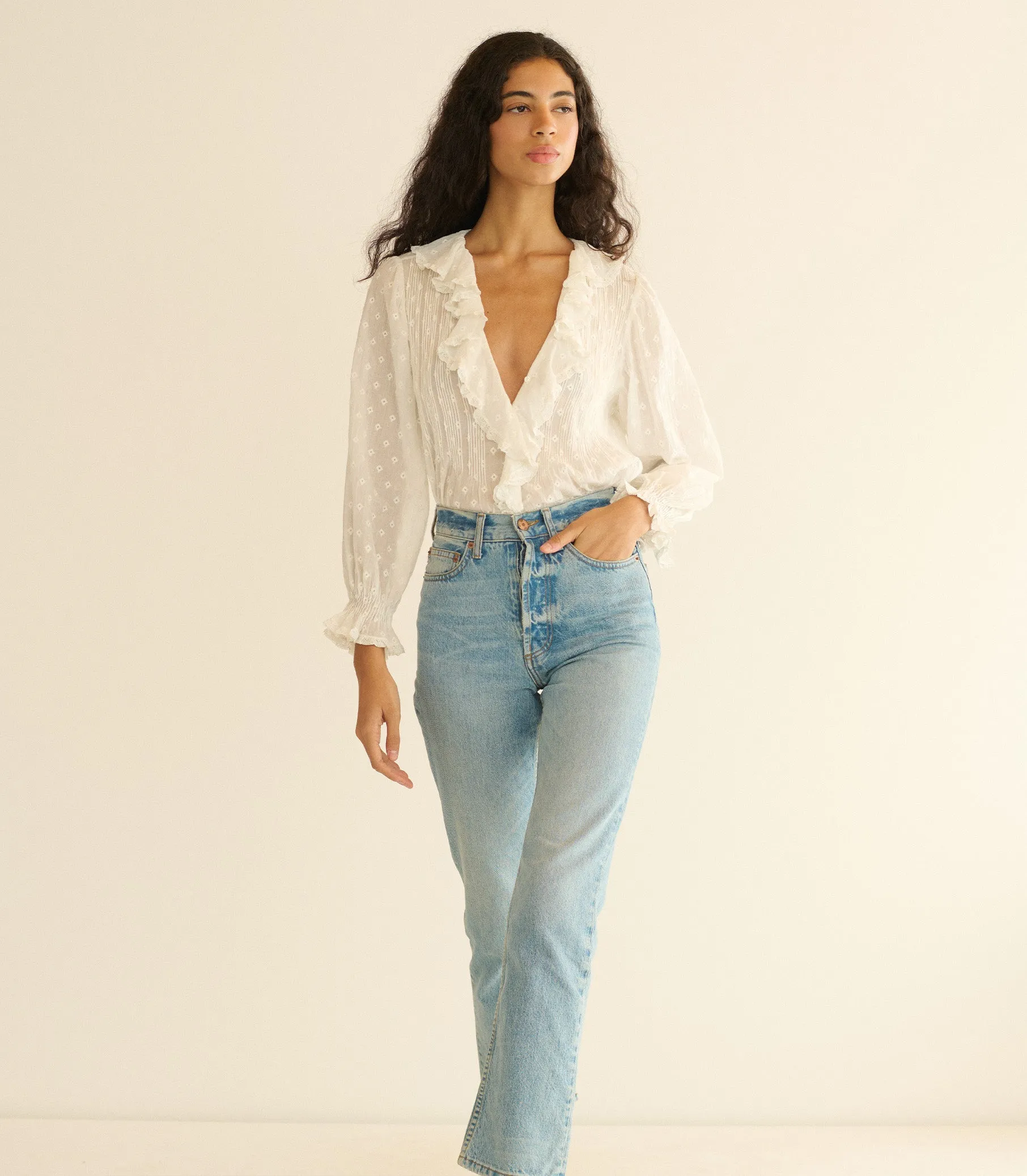 HARDY TOP -- SALT MARSEILLE EMBROIDERY sold by Doen product image thumbnail 3