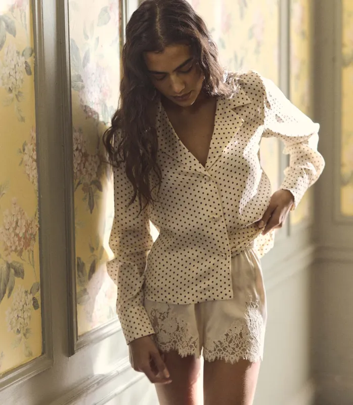 ELENE TOP -- CRÈME PORTIA DOT sold by Doen