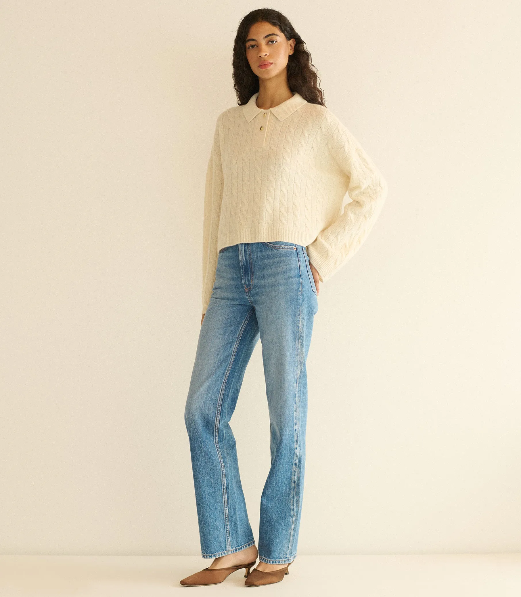 CAMBRIDGE CASHMERE SWEATER -- MAGNOLIA sold by Doen product image thumbnail 2