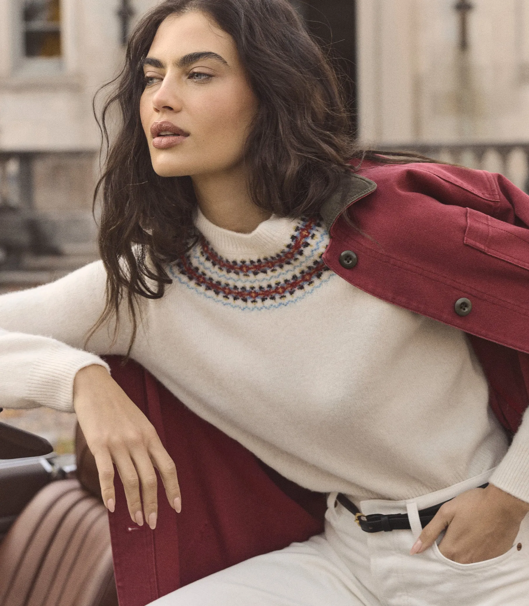 BONIFACE SWEATER -- IVORY ANNECY FAIR ISLE sold by Doen product image thumbnail 4