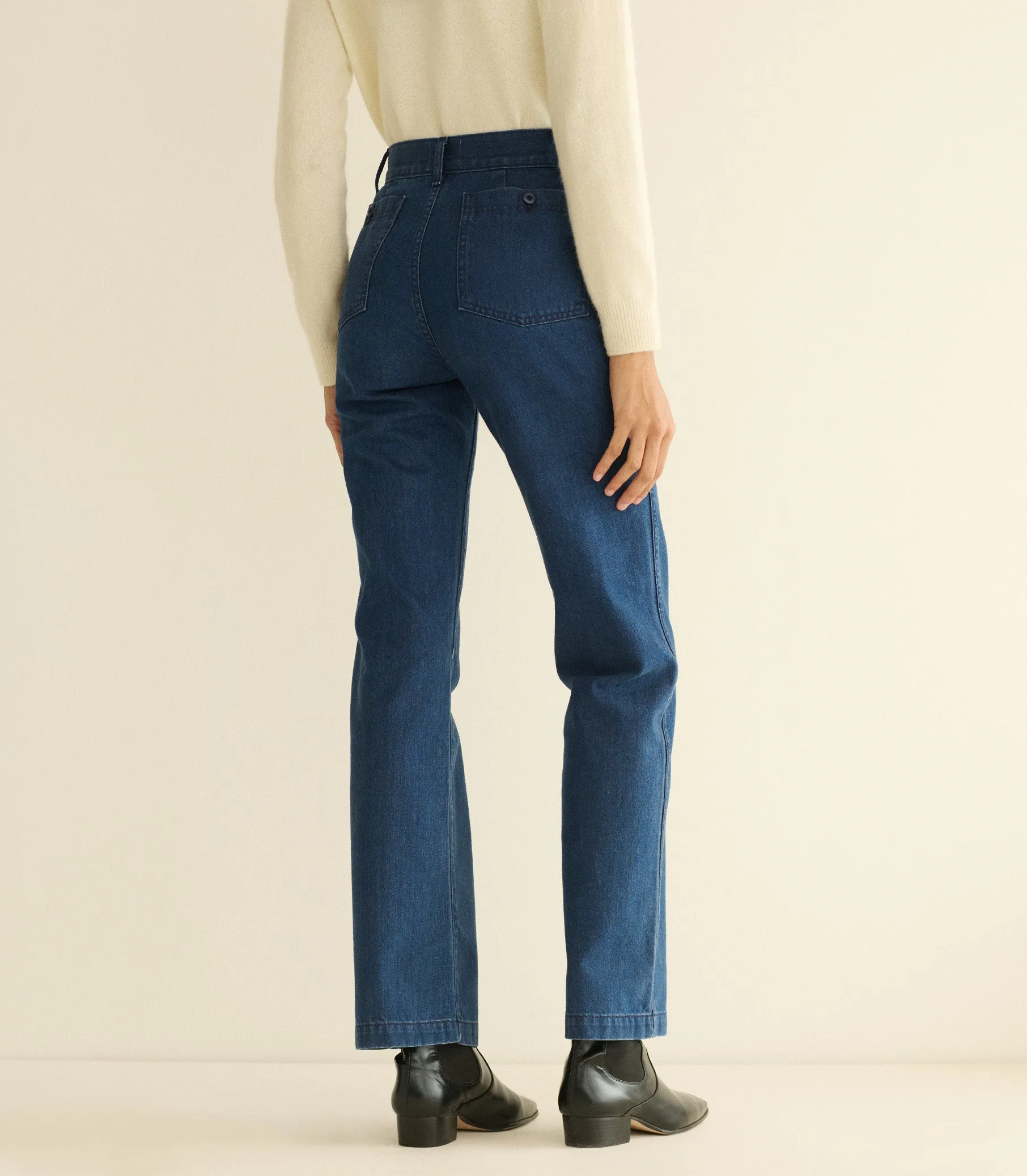 MARITIME MID RISE JEAN -- SIRENES WASH sold by Doen product image thumbnail 5