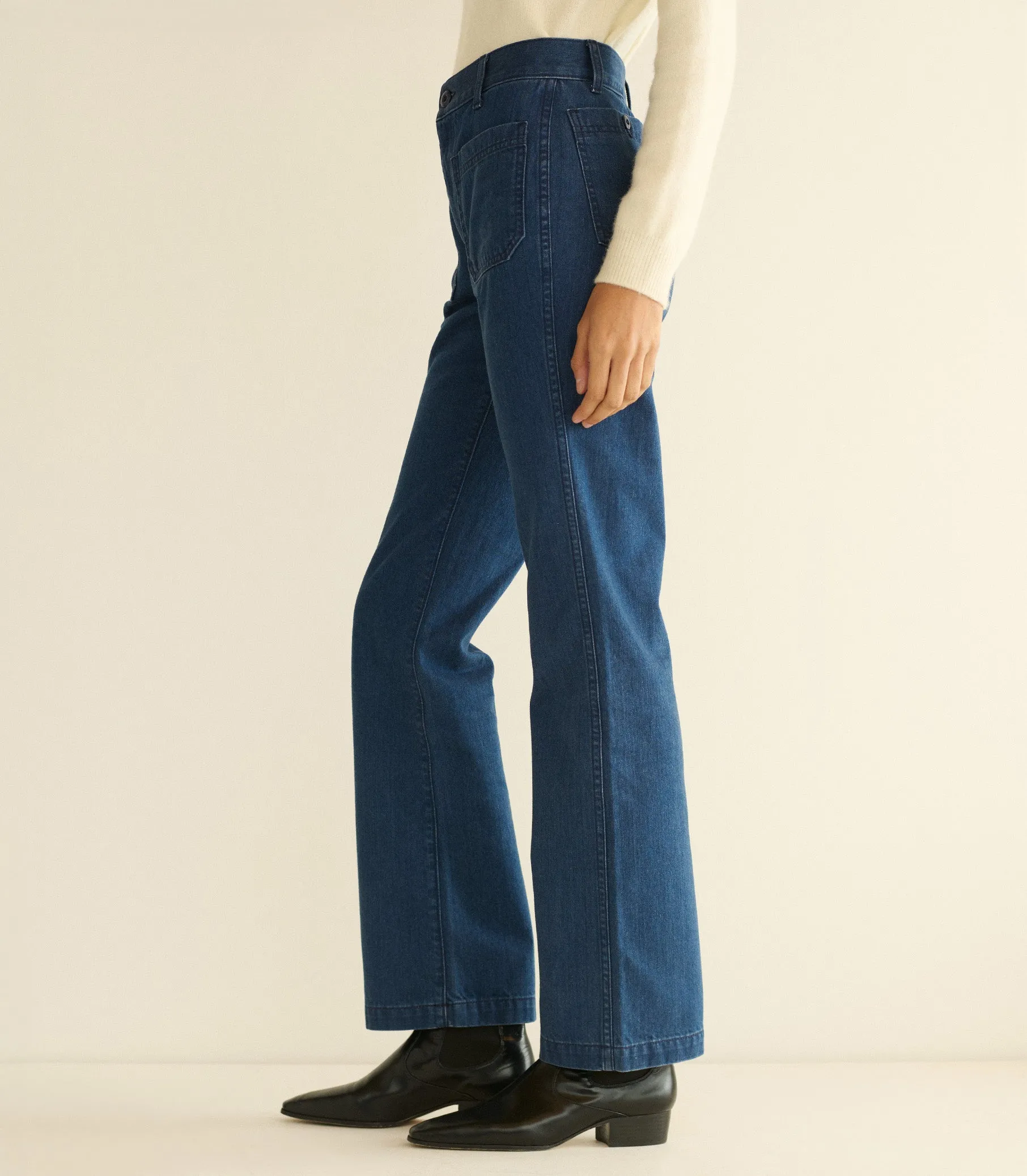 MARITIME MID RISE JEAN -- SIRENES WASH sold by Doen product image thumbnail 3