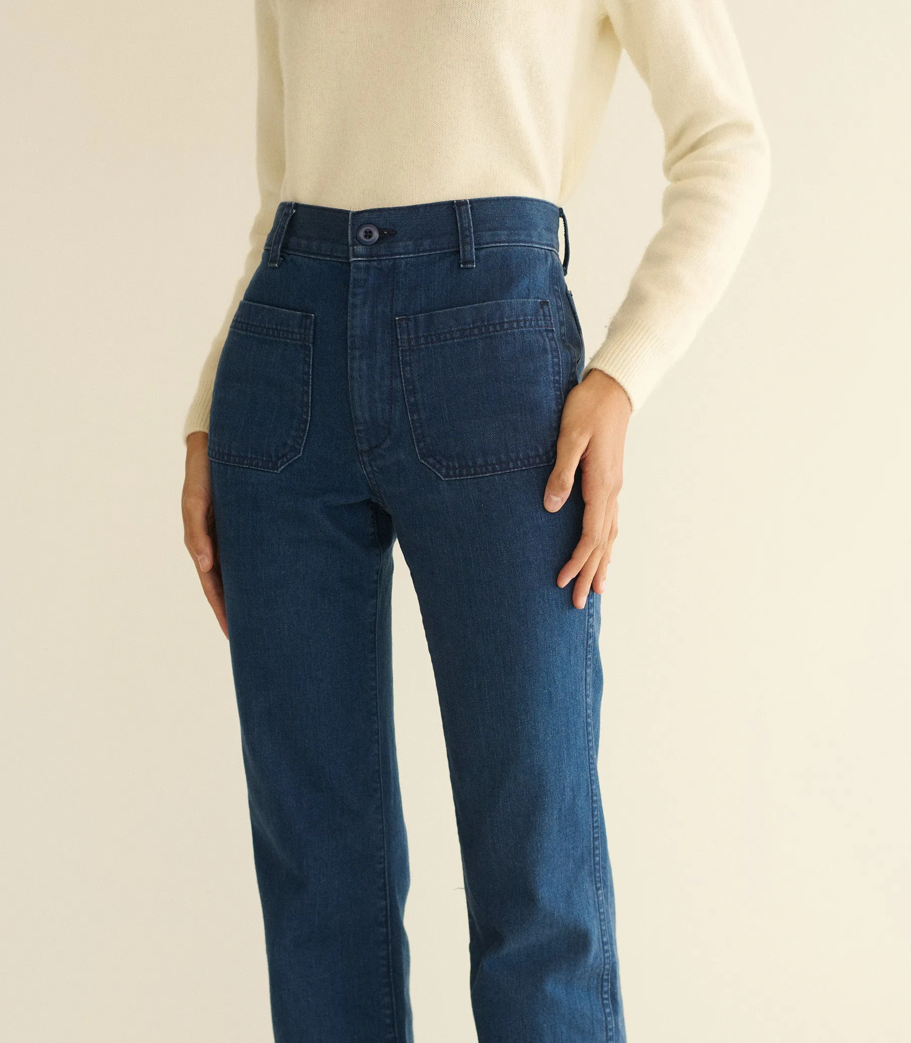 MARITIME MID RISE JEAN -- SIRENES WASH sold by Doen product image thumbnail 4