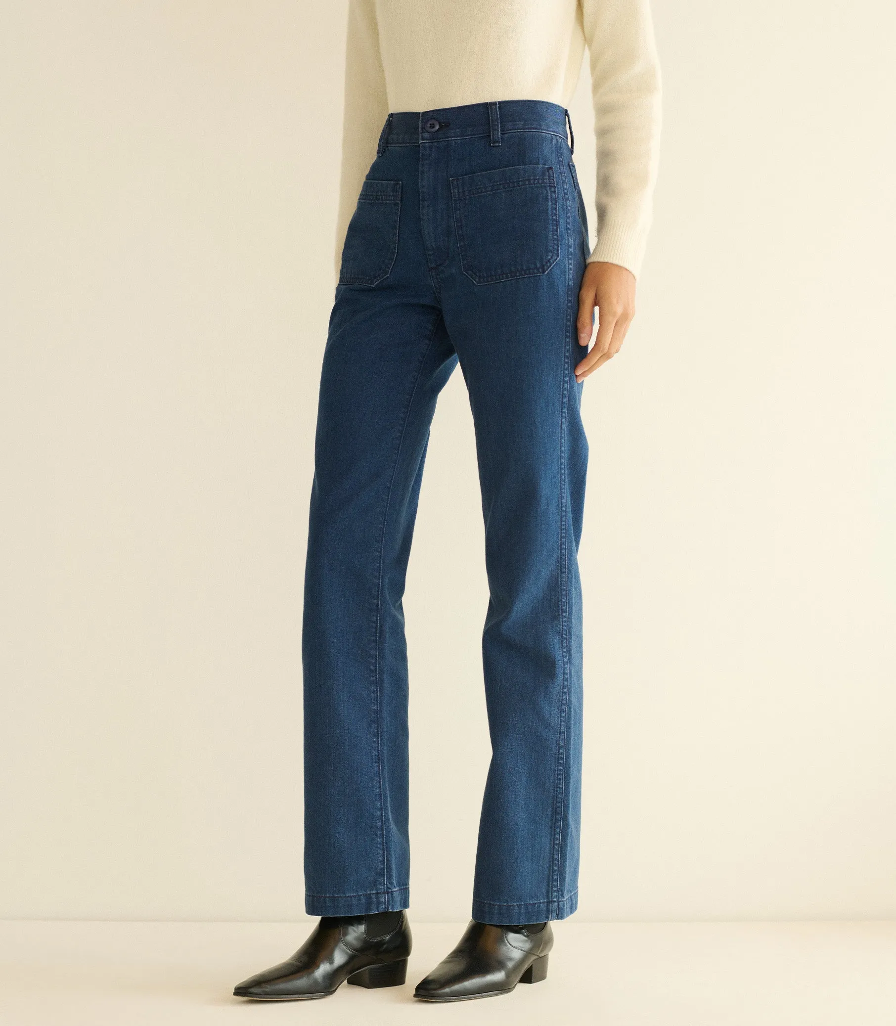 MARITIME MID RISE JEAN -- SIRENES WASH sold by Doen product image thumbnail 2