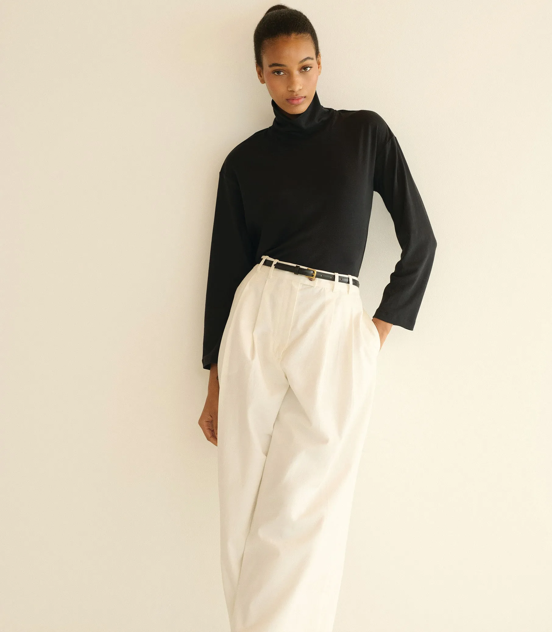 HAWTHORN TURTLENECK -- BLACK sold by Doen