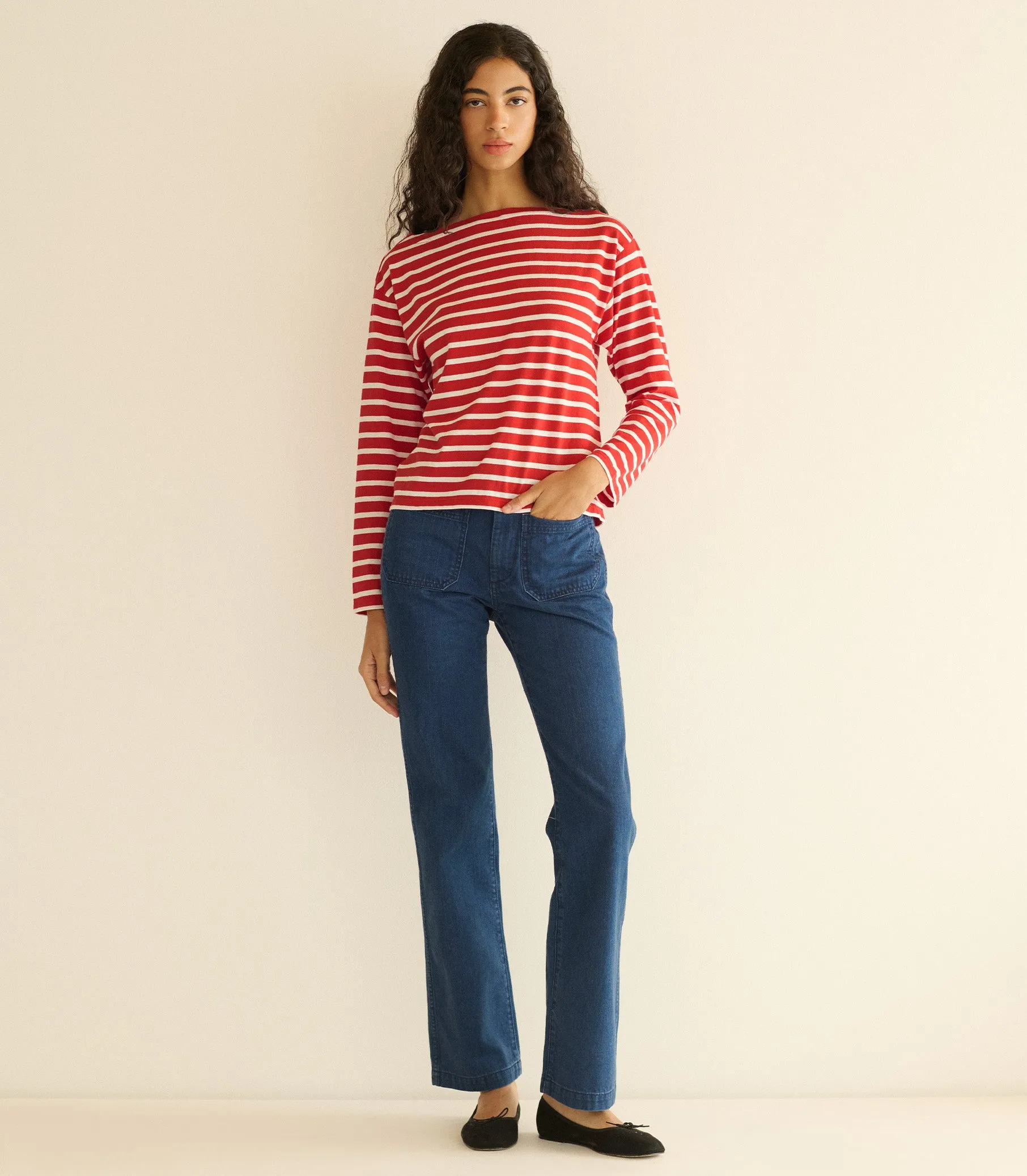 IRENE TEE -- ROUGE BRETON STRIPE sold by Doen product image thumbnail 3