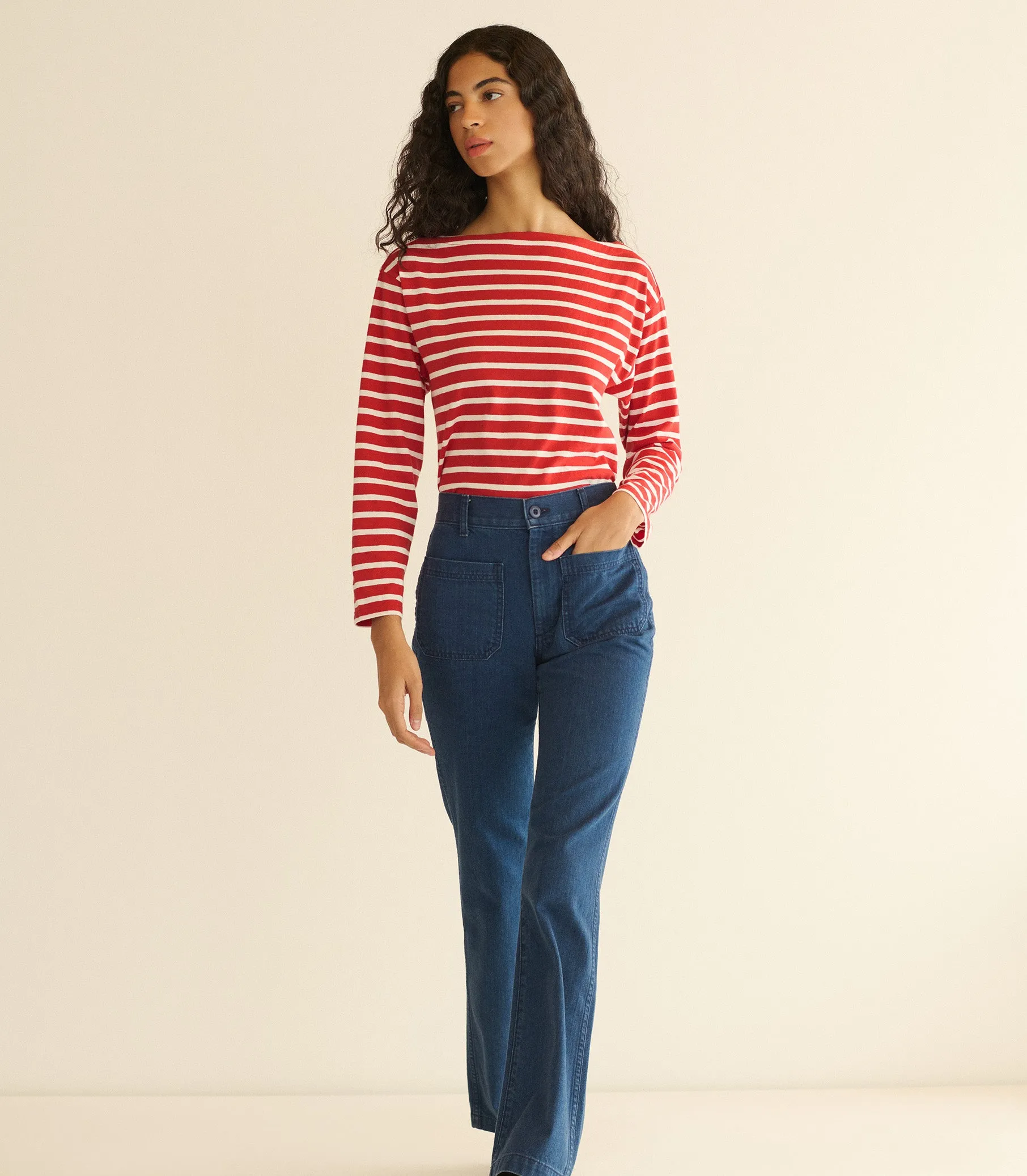 IRENE TEE -- ROUGE BRETON STRIPE sold by Doen product image thumbnail 2