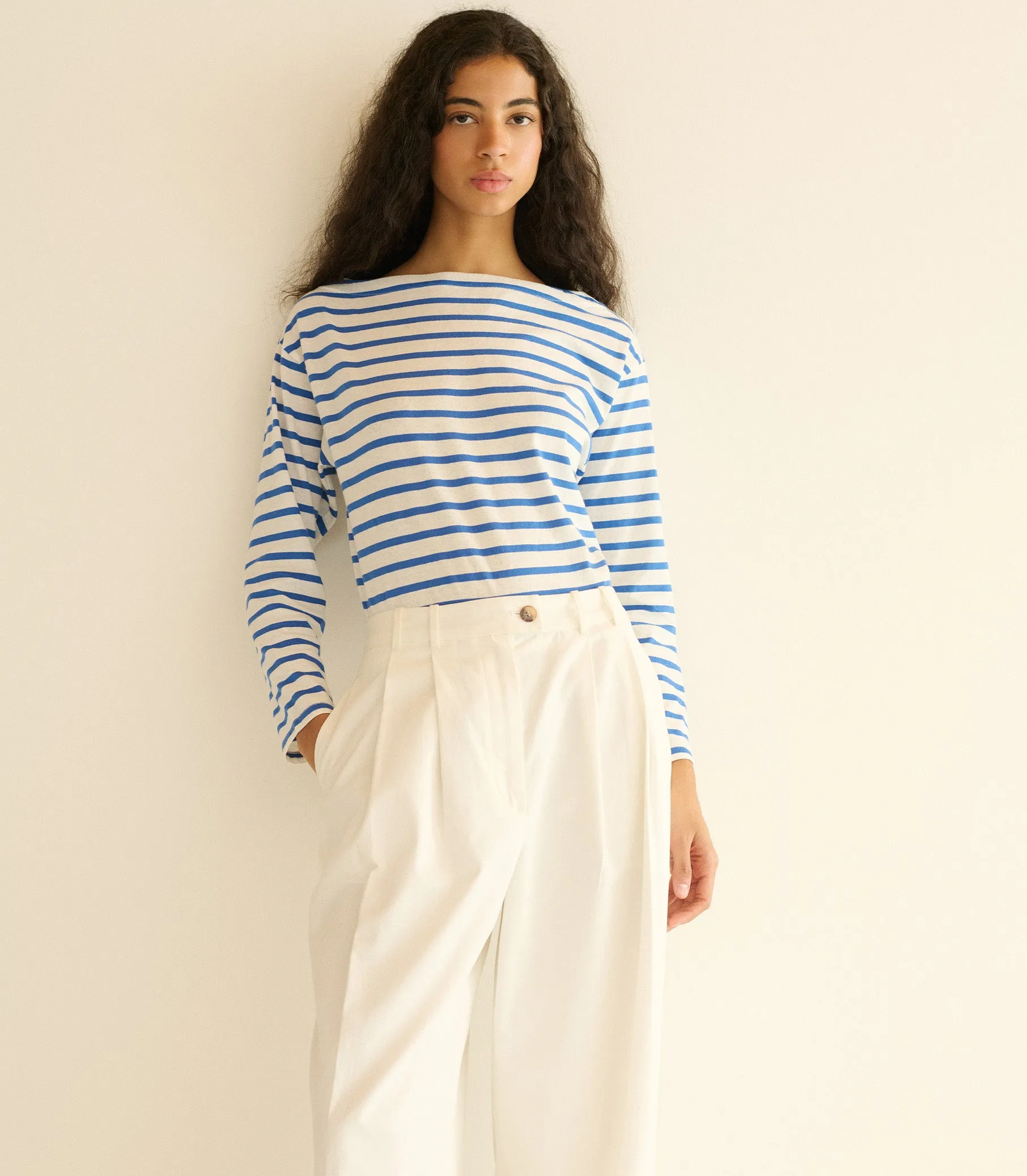 IRENE TEE -- BLEU BRETON STRIPE sold by Doen