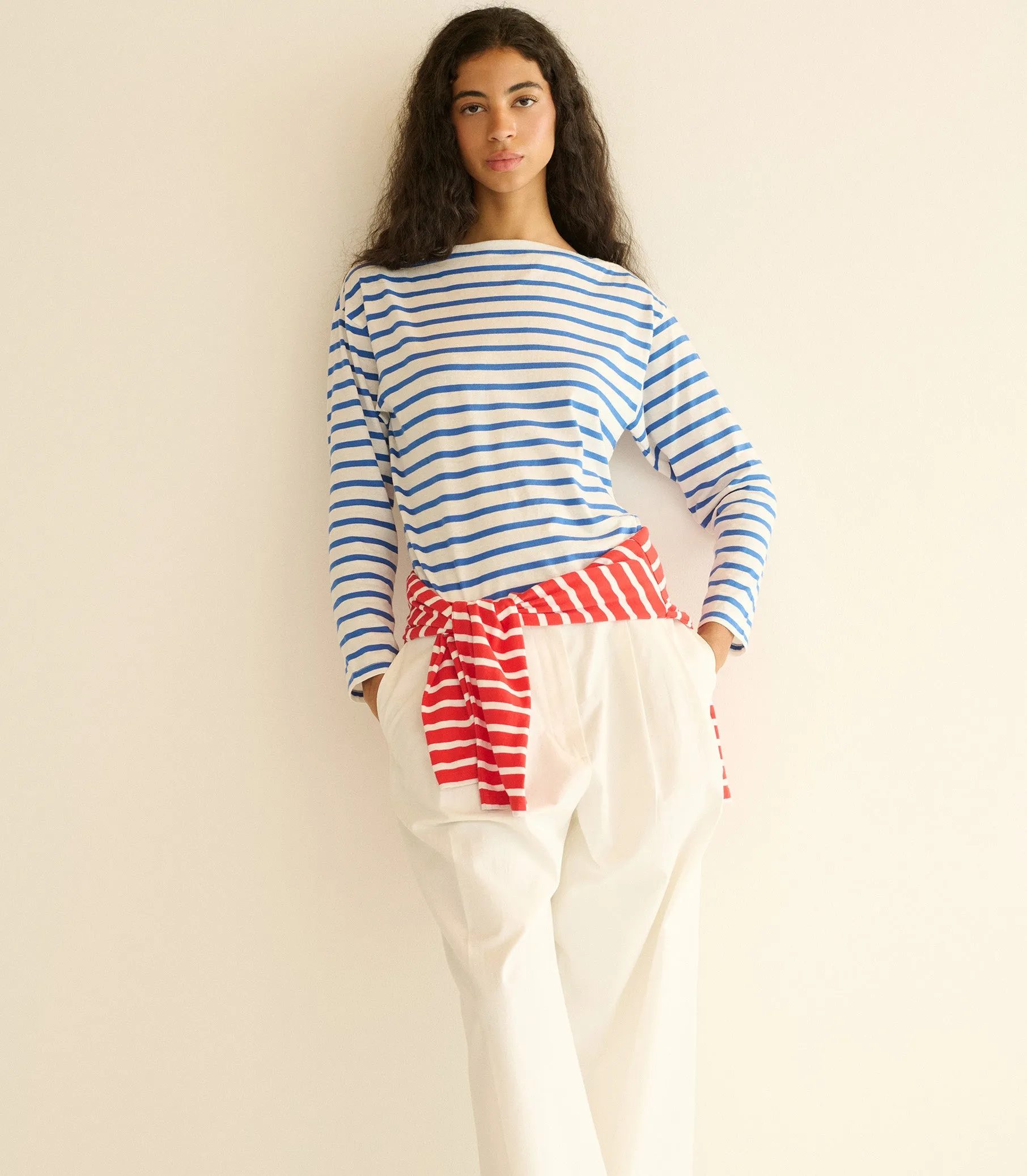 IRENE TEE -- BLEU BRETON STRIPE sold by Doen product image thumbnail 2