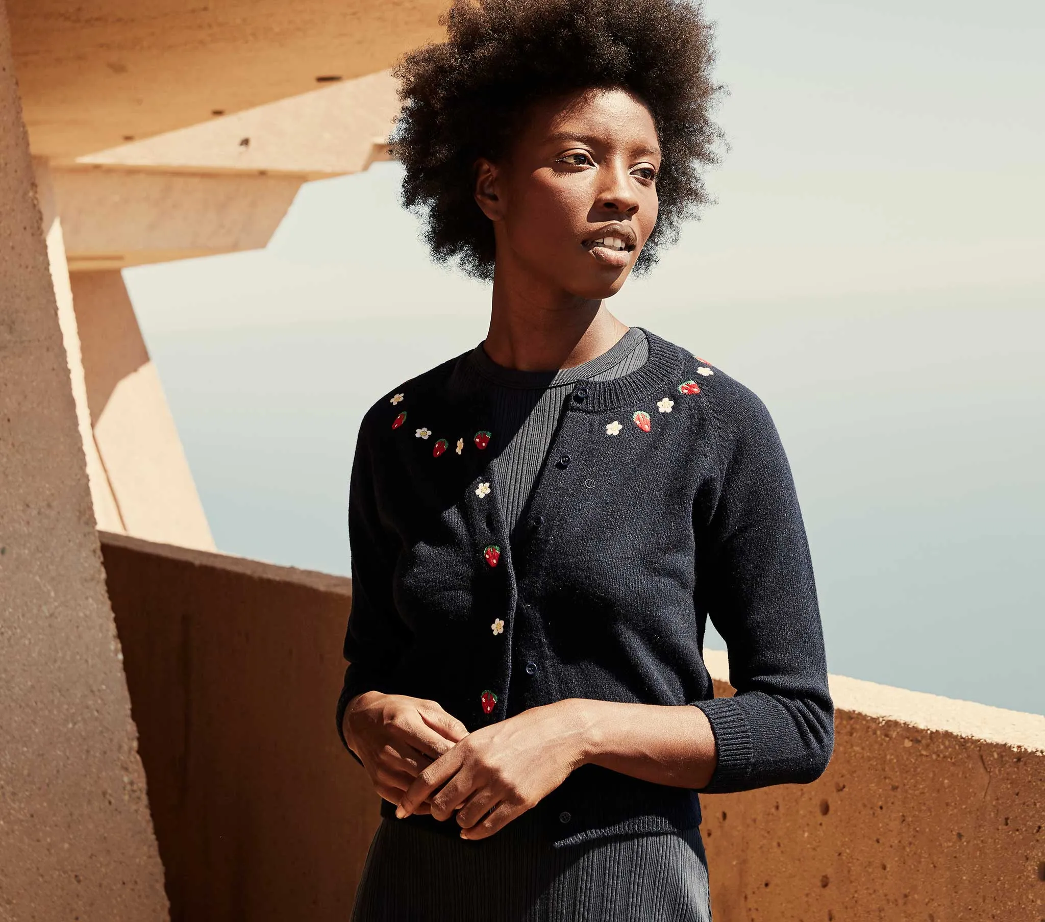 HMD -- NICOLA CARDIGAN SWEATER -- NAVY sold by Doen product image thumbnail 3