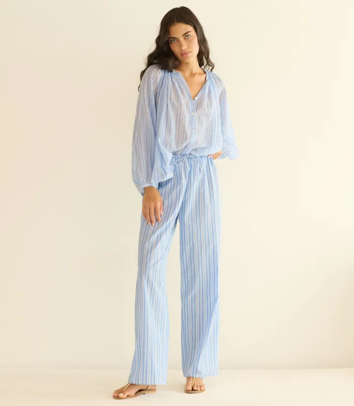 LAVONA DRAWSTRING PANT -- SALERNO STRIPE made by Doen