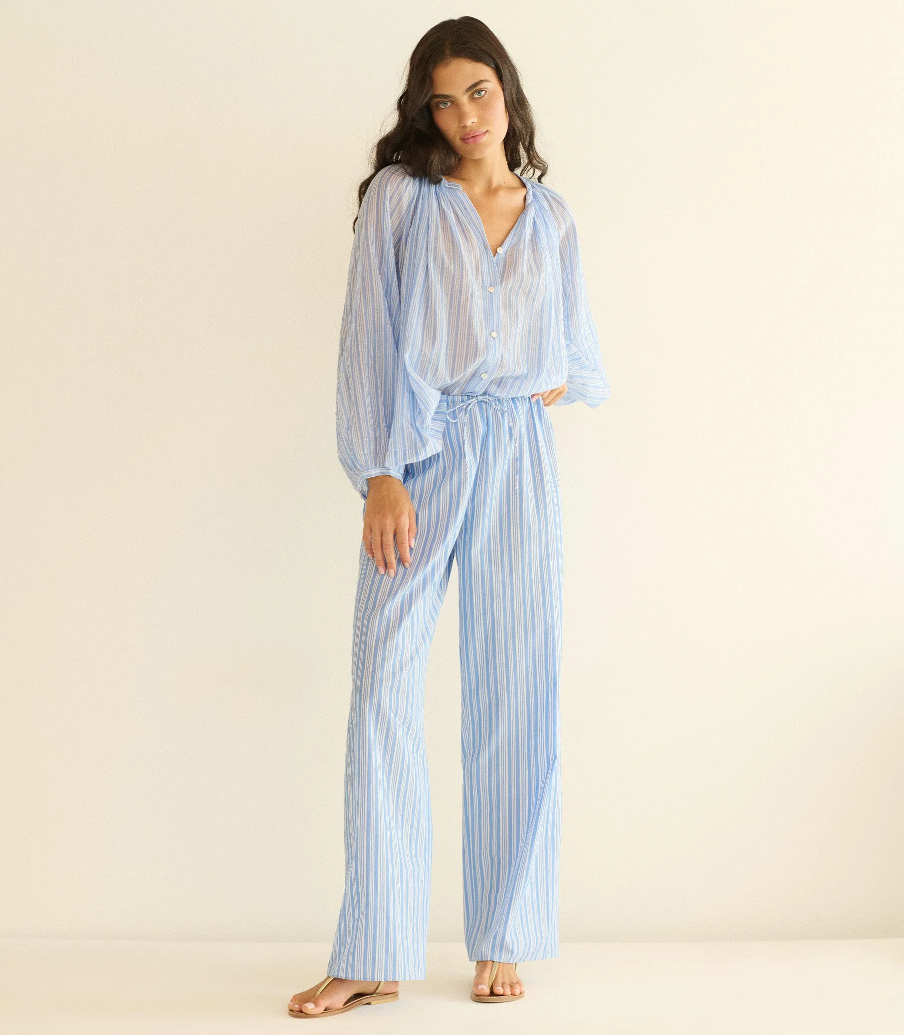 LAVONA DRAWSTRING PANT -- SALERNO STRIPE sold by Doen