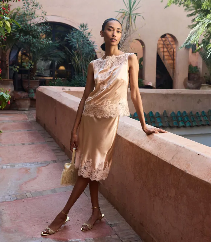 ELOWETTE SKIRT -- PEACH SORBET made by Doen