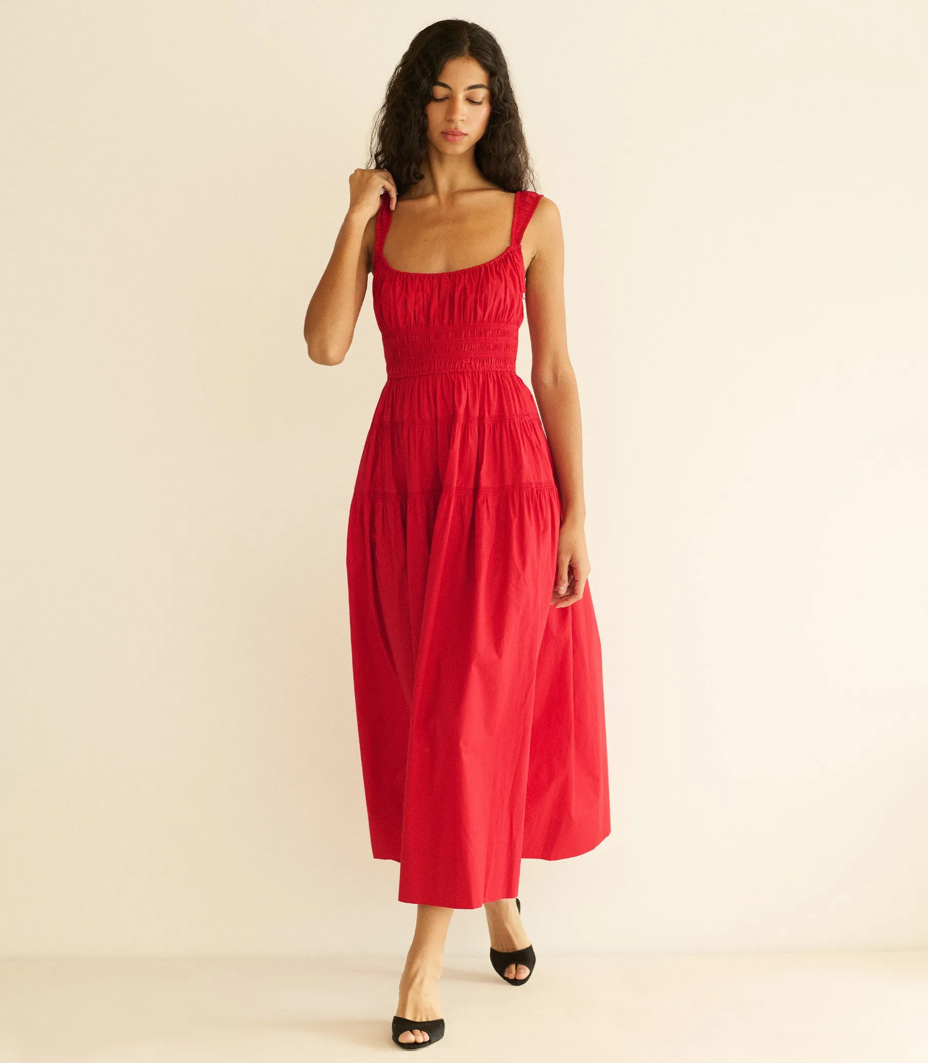 CLOVER DRESS -- DEEP TOMATO sold by Doen