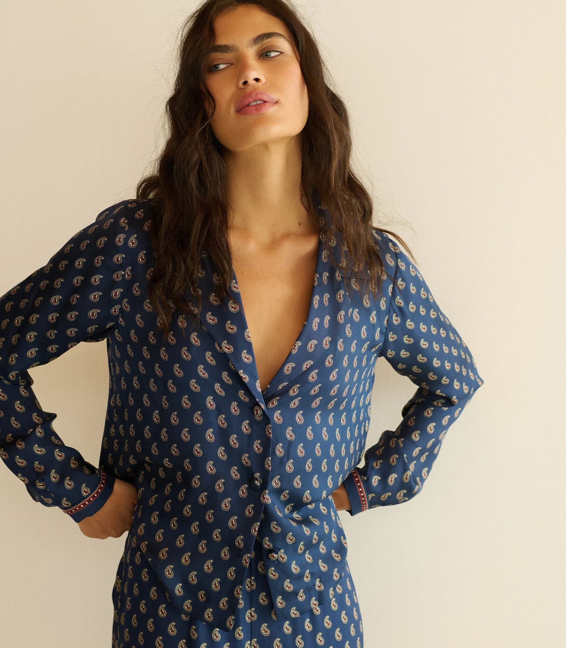 ELENE TOP -- BLEU TAORMINA PAISLEY sold by Doen