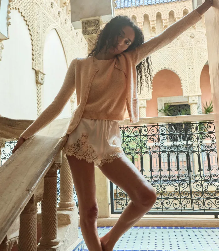 IONA SHORT -- SALT AND PEACH LACE made by Doen