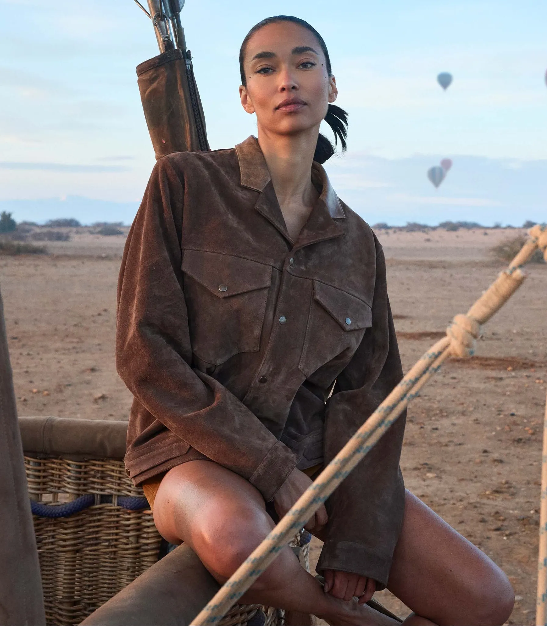 CARSON SUEDE JACKET -- SABLE sold by Doen