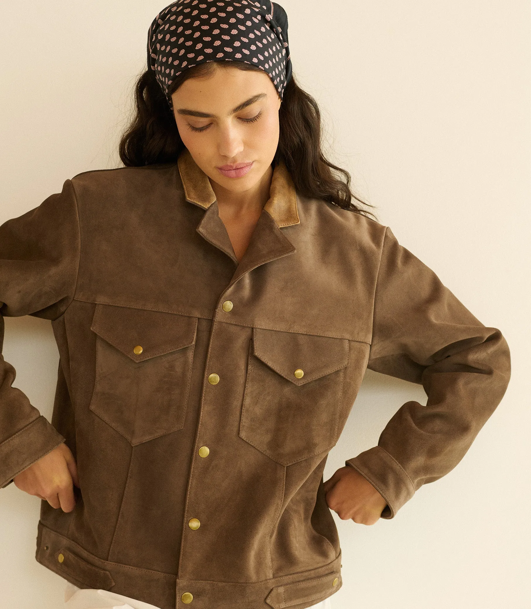 CARSON SUEDE JACKET -- SABLE sold by Doen product image thumbnail 5