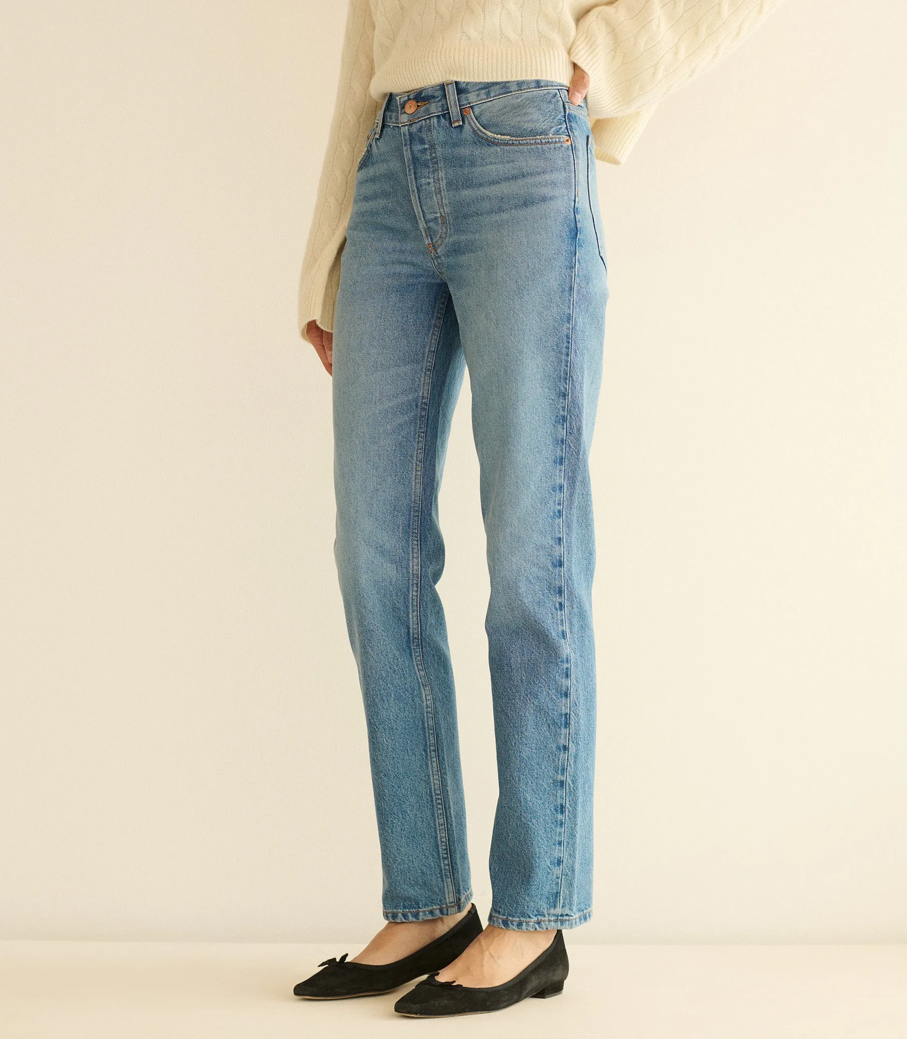 DIANA MID RISE JEAN -- MARVILLE WASH sold by Doen product image thumbnail 2