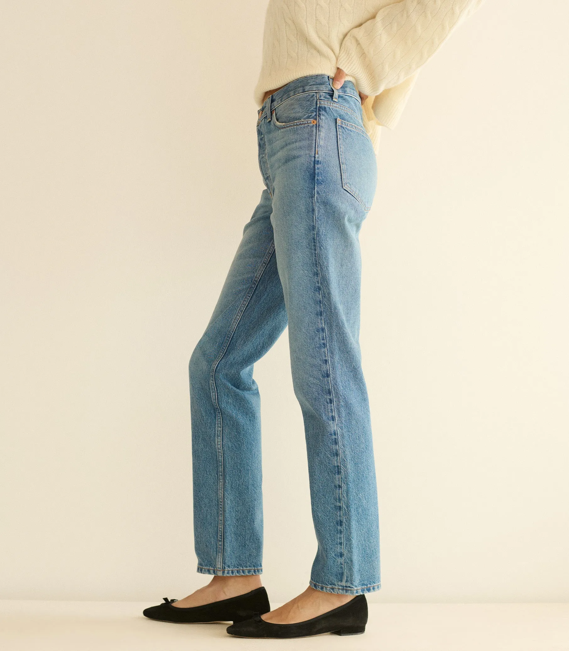 DIANA MID RISE JEAN -- MARVILLE WASH sold by Doen product image thumbnail 5