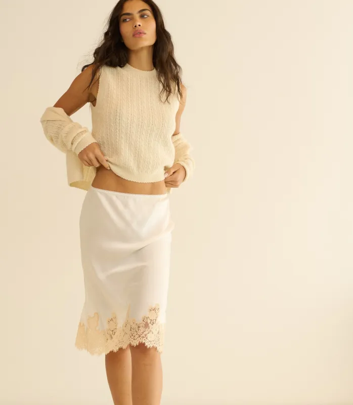 LOUDEN CASHMERE CABLE TOP -- DOGWOOD sold by Doen