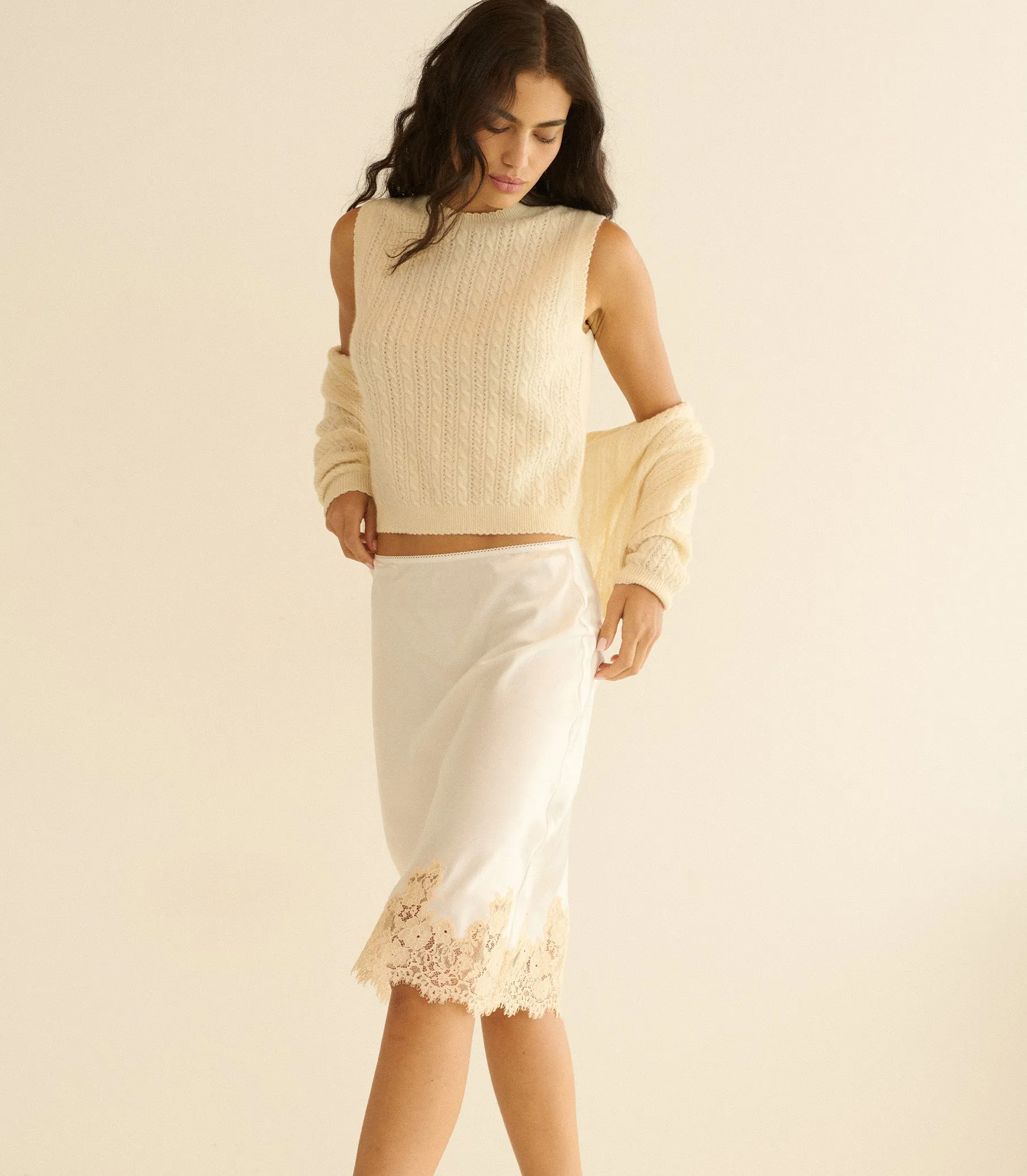 LOUDEN CASHMERE CABLE TOP -- DOGWOOD sold by Doen product image thumbnail 3