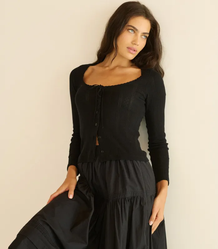 LORI TEE -- BLACK made by Doen