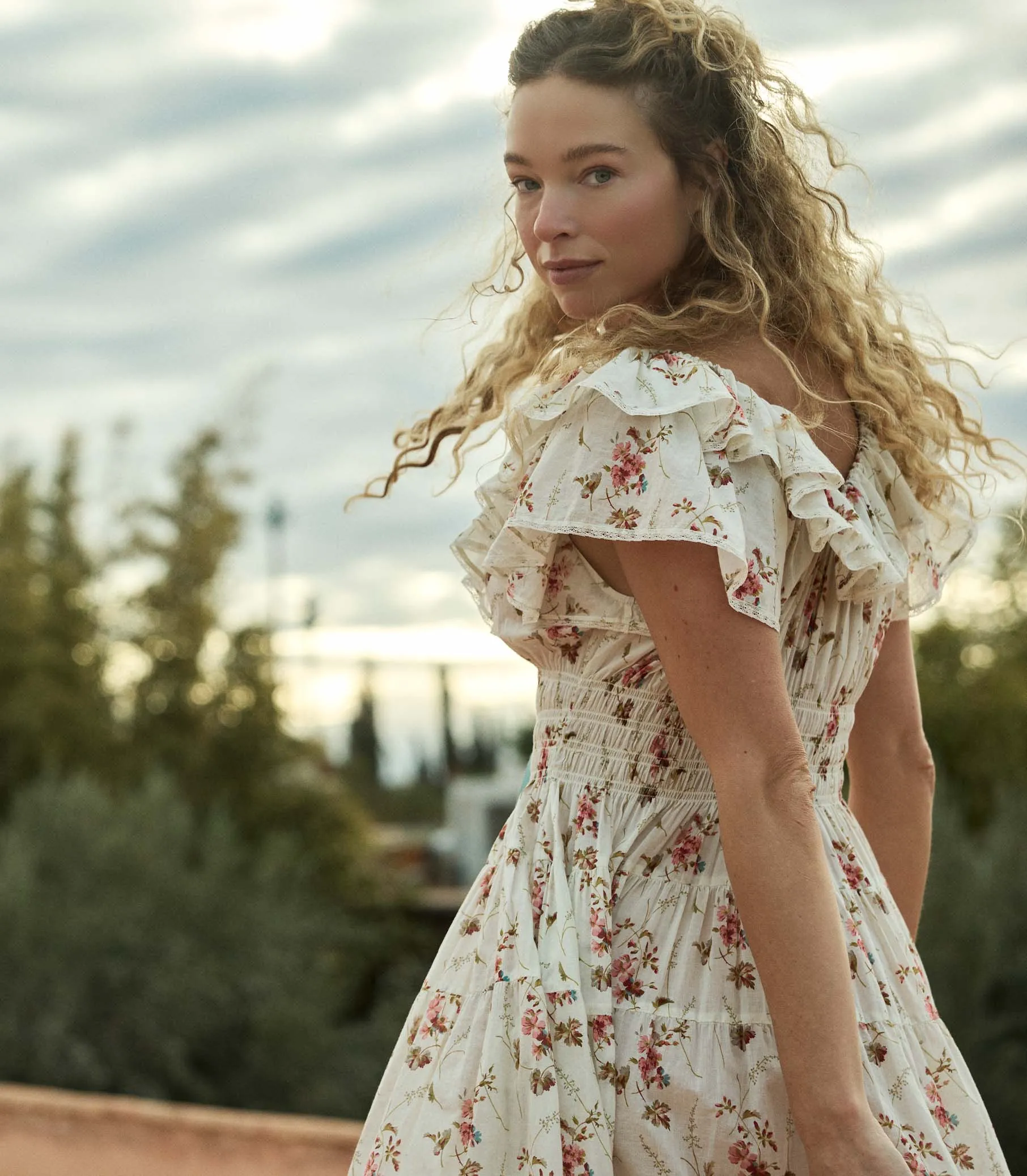 ILLIANA DRESS -- BLANC PRAIRIE ROSE sold by Doen product image thumbnail 5