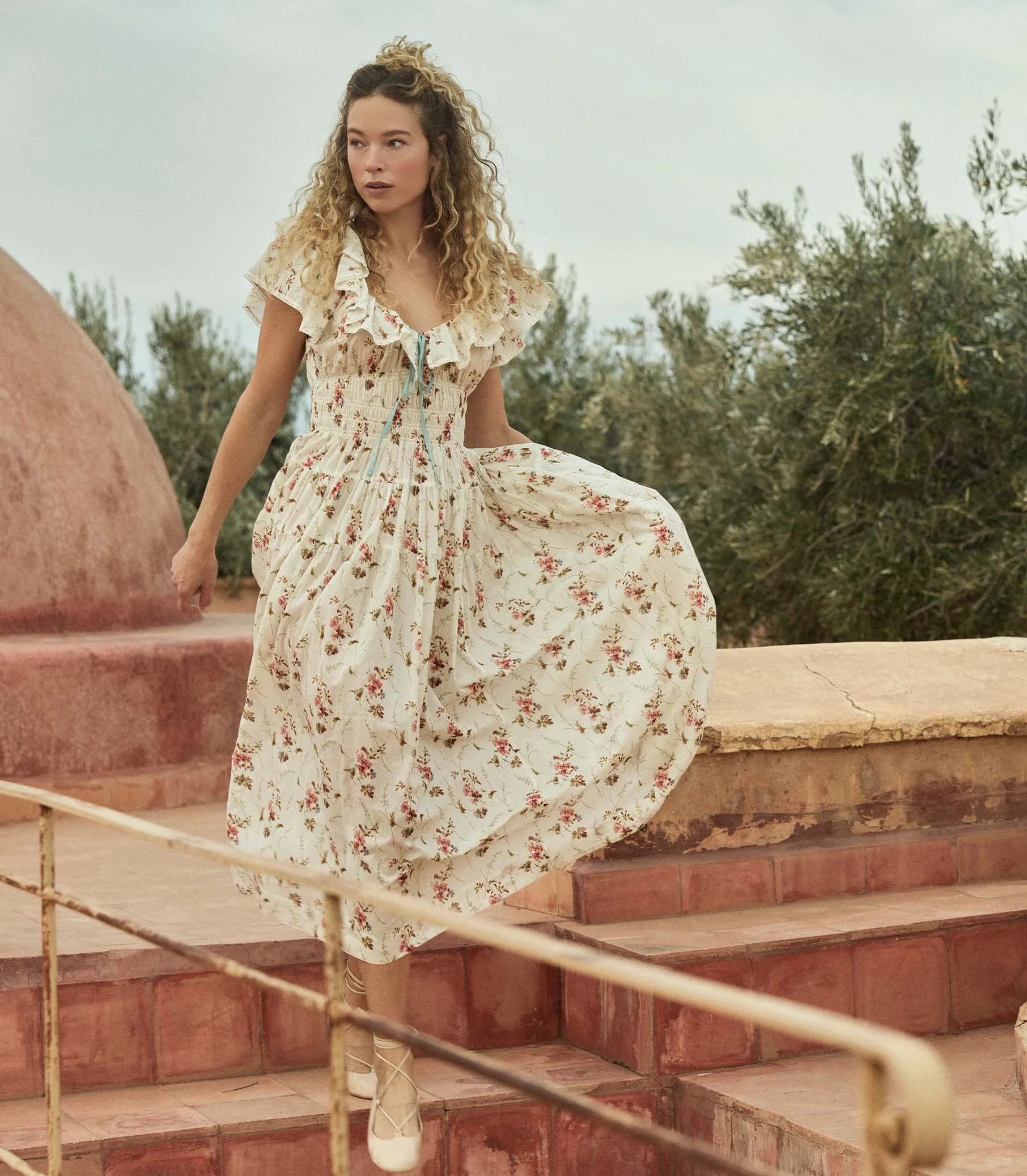 ILLIANA DRESS -- BLANC PRAIRIE ROSE sold by Doen