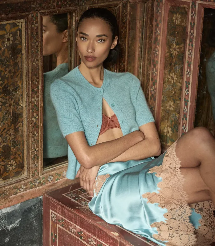 ELOWETTE SKIRT -- DEEP AQUAMARINE sold by Doen