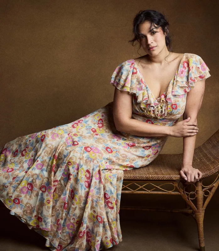 AMÉRELLE DRESS -- JARDIN DE CAMELIAS sold by Doen