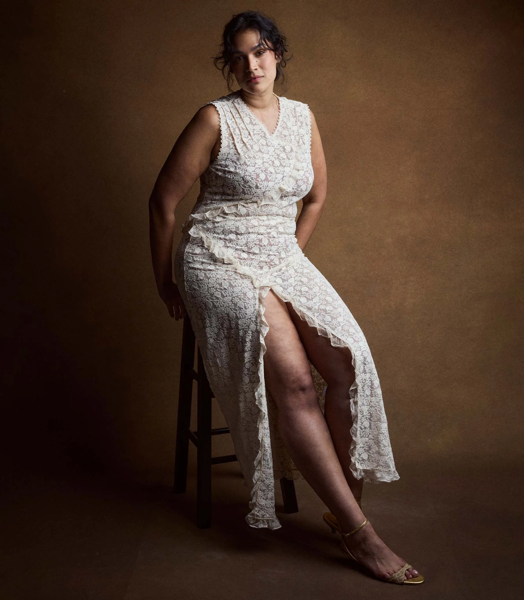 ANABELIA DRESS -- SOFT CAMELLIA sold by Doen