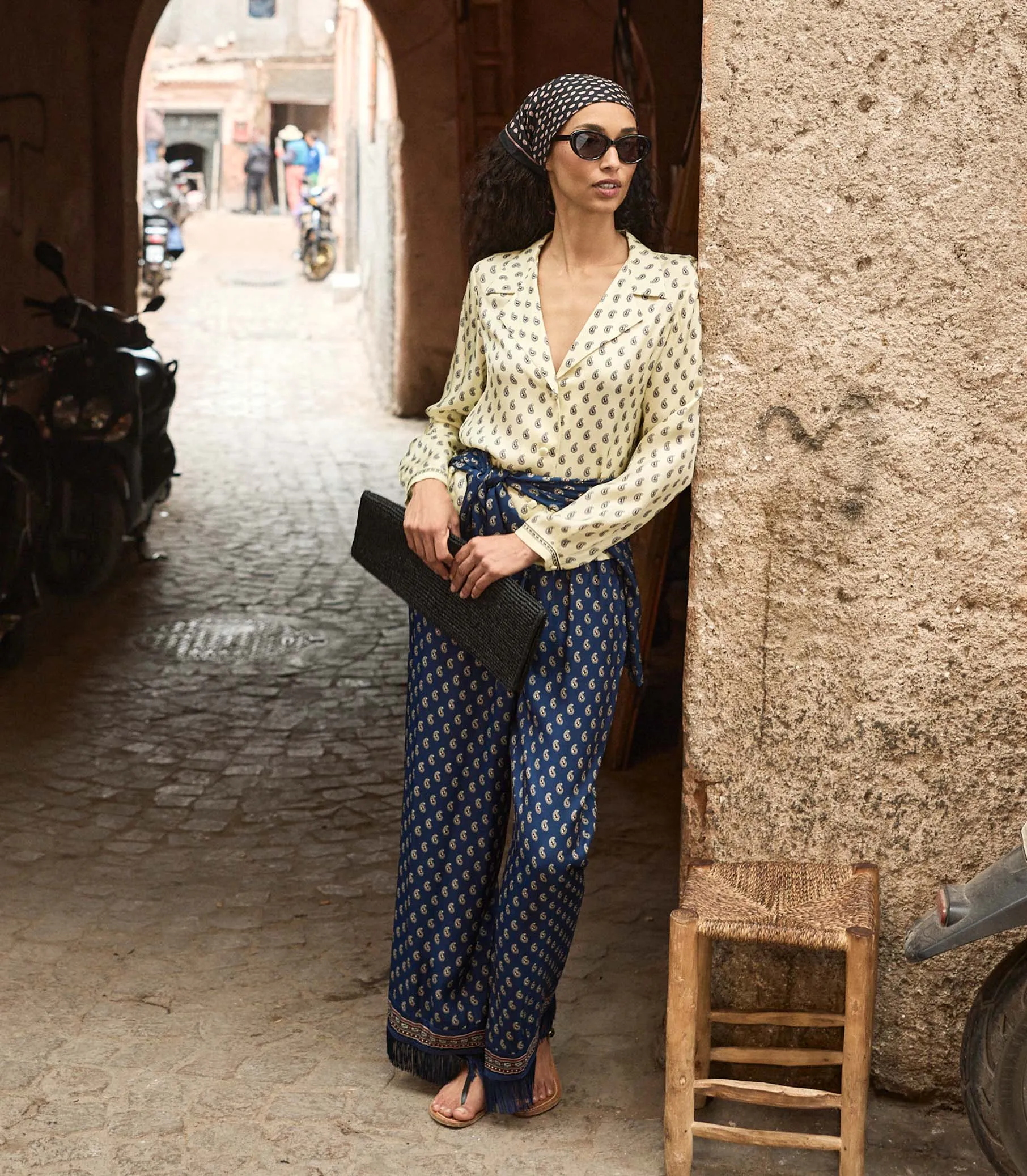 LAVON FRINGE PANT -- BLEU TAORMINA PAISLEY sold by Doen product image thumbnail 2