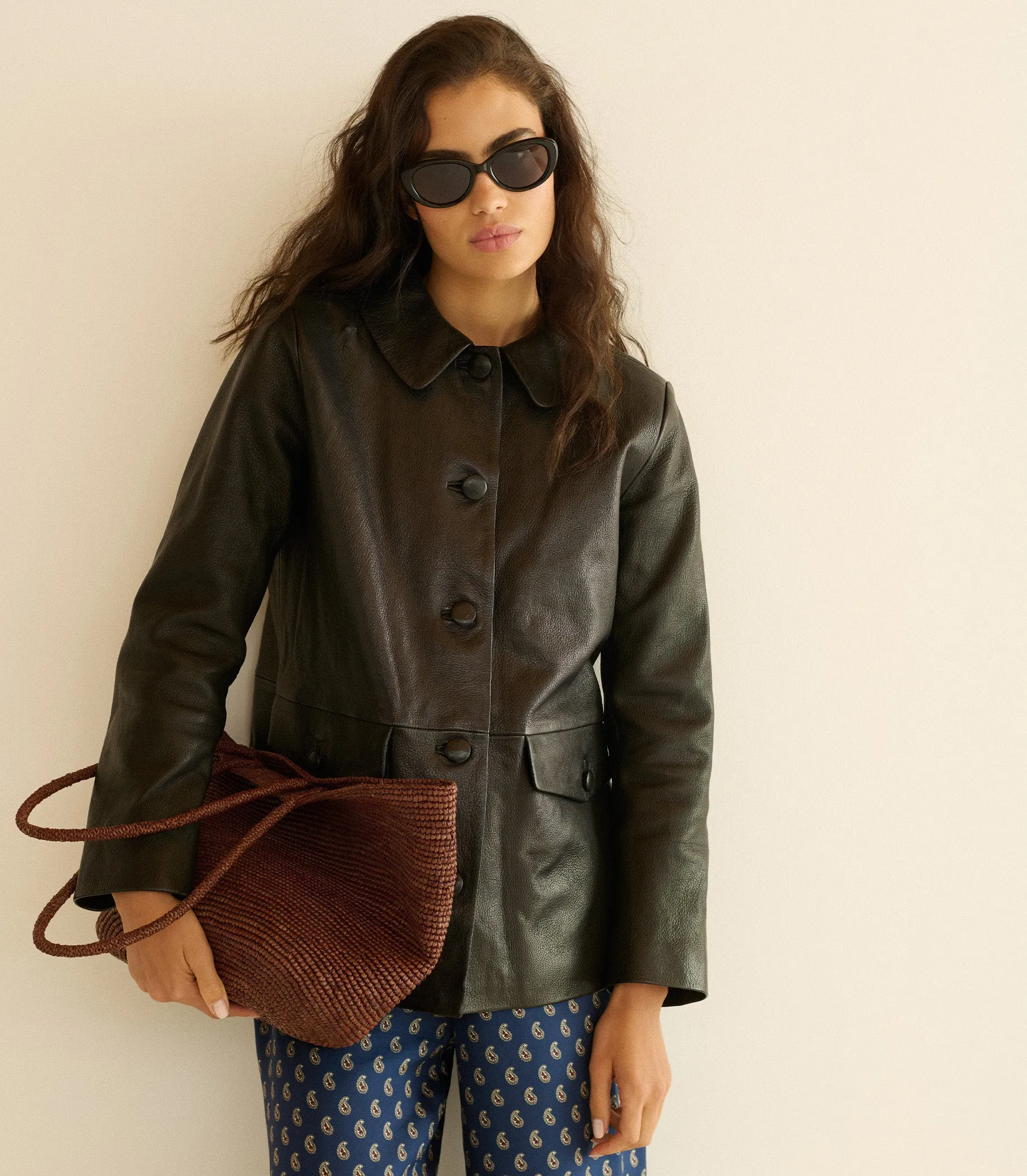 NICO LEATHER JACKET -- BLACK sold by Doen product image thumbnail 4