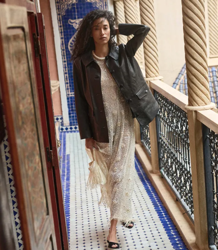 NICO LEATHER JACKET -- BLACK sold by Doen