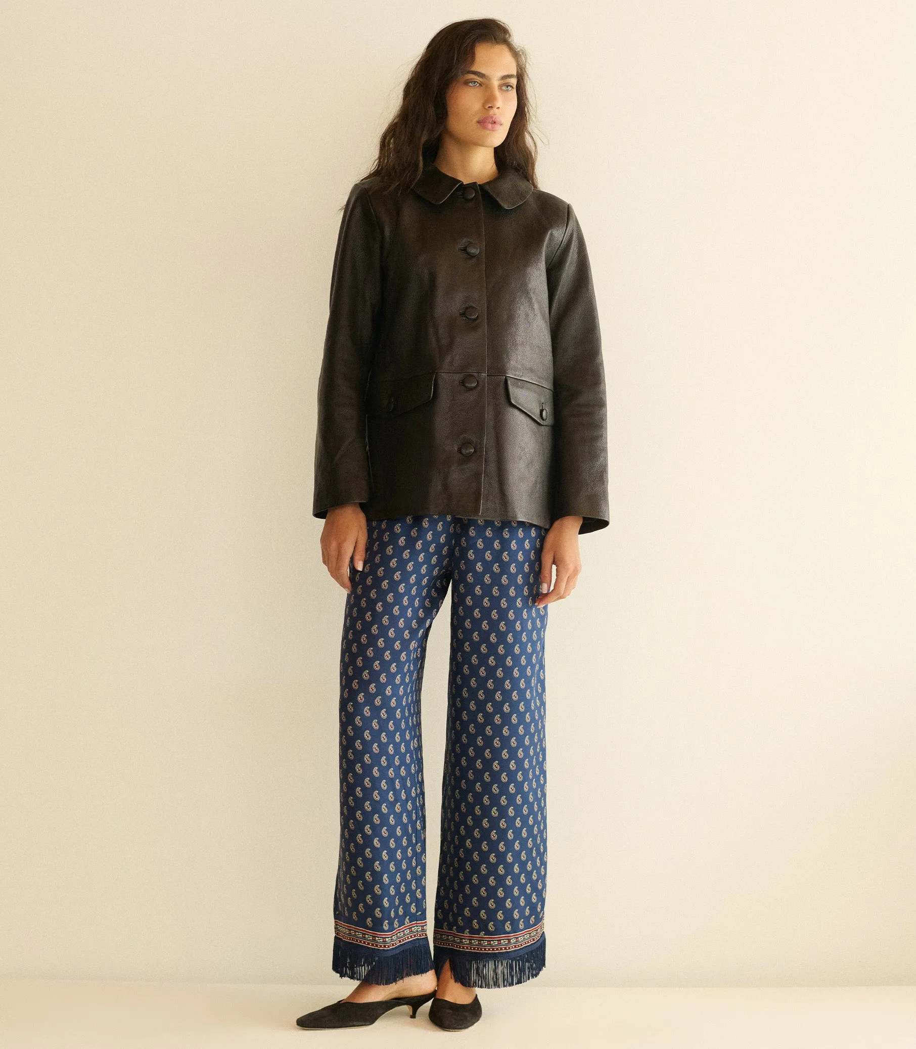 NICO LEATHER JACKET -- BLACK sold by Doen product image thumbnail 5