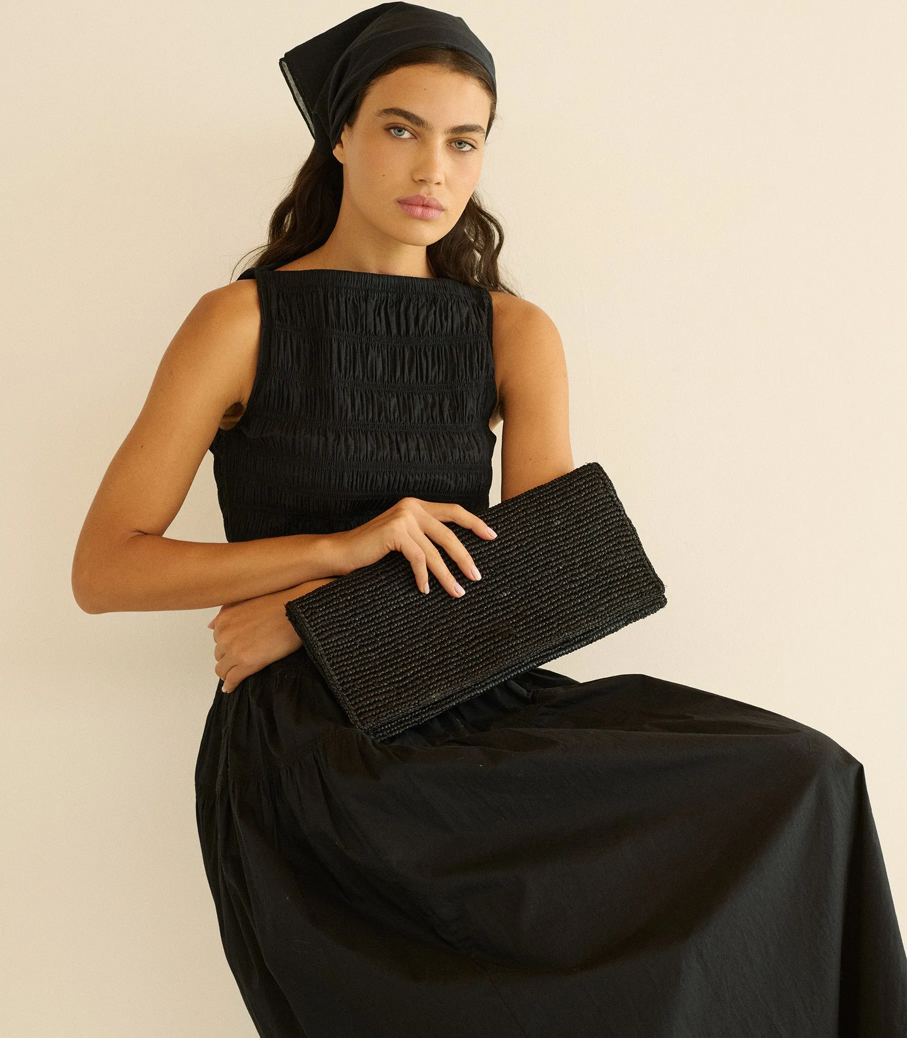 MURIEL CLUTCH -- BLACK RAFFIA sold by Doen product image thumbnail 2