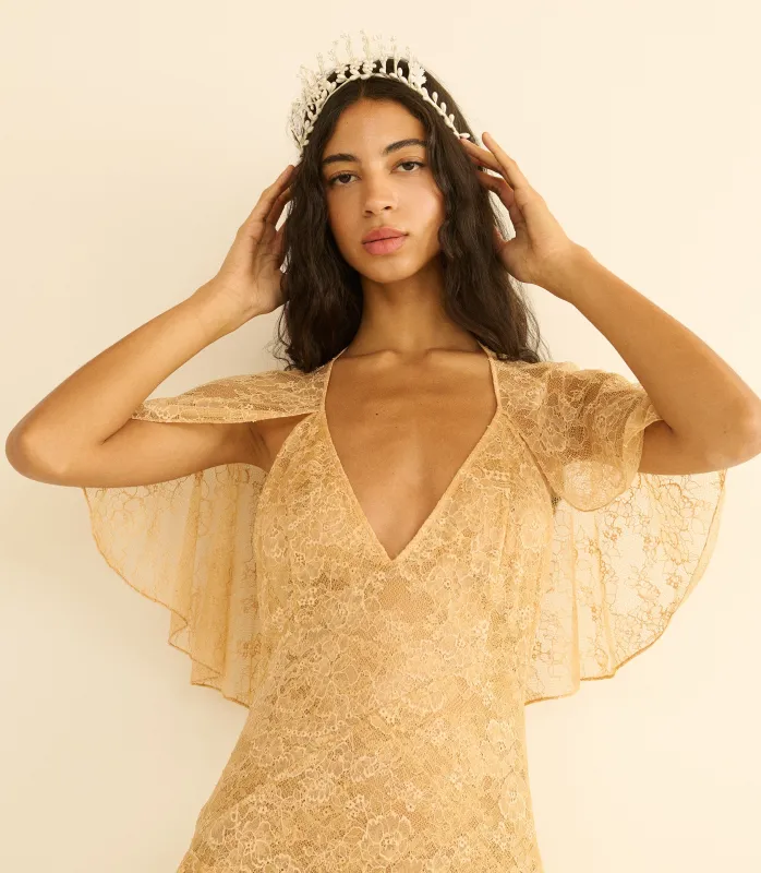 FAYE TIARA -- ANTIQUE PEARL sold by Doen